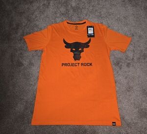 Under Armour Project Rock Bold Orange Tee Brand New